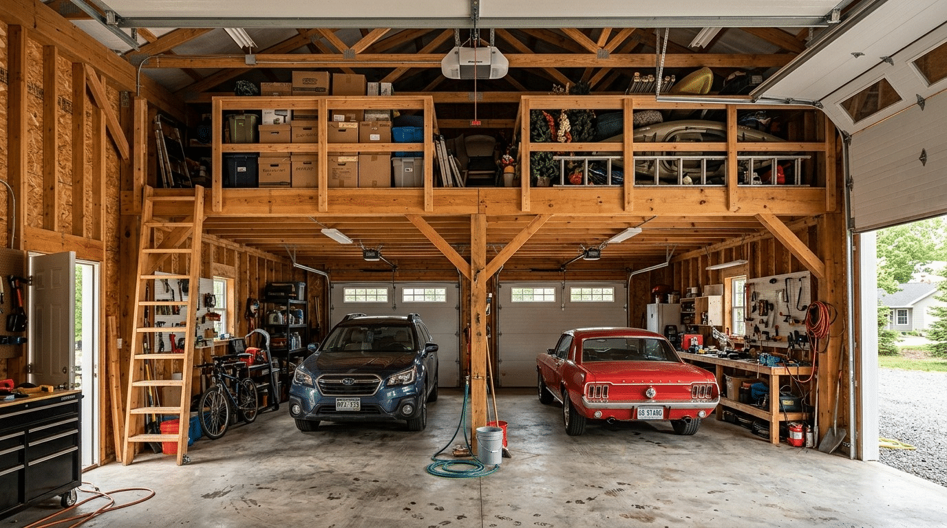 detached 2 car garage with loft